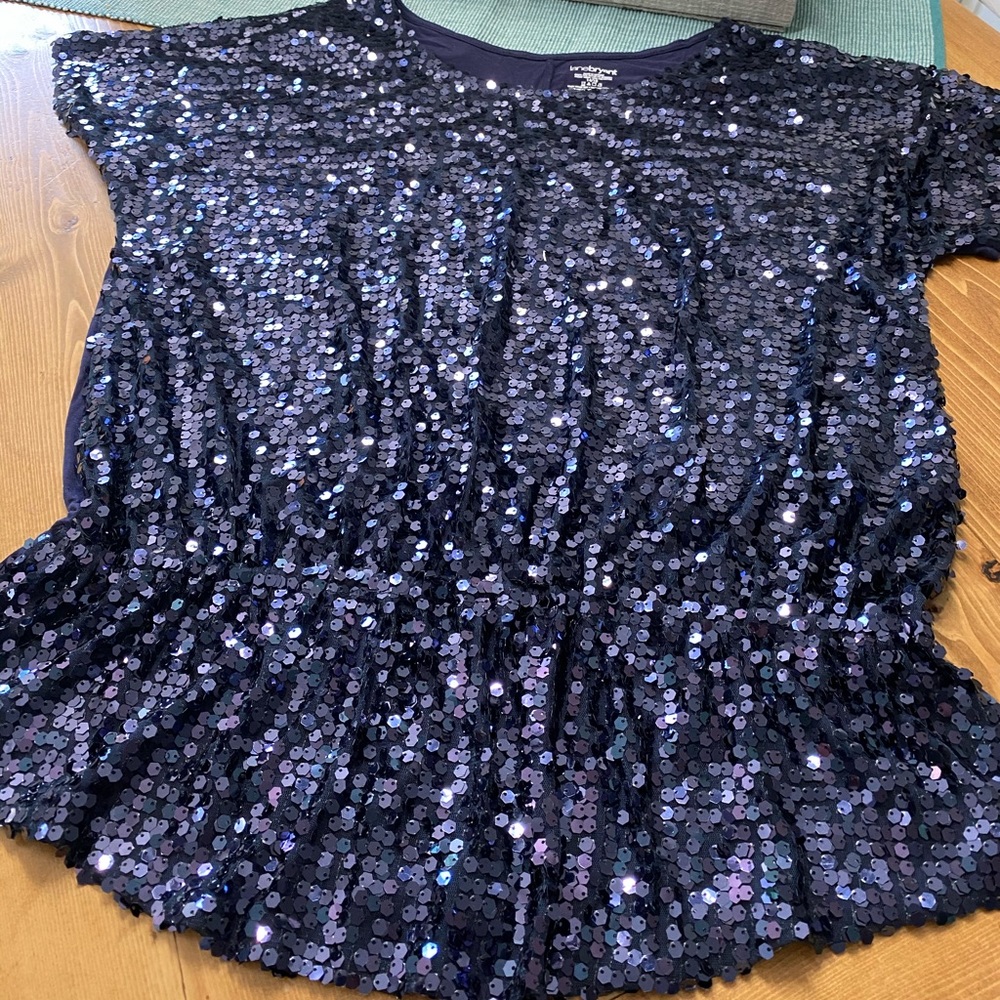 Lane Bryant Plus Size Short Sleeved Sequin Top